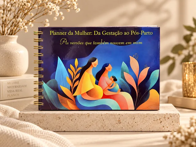 A capa do Diário de frente, apoiada sobre uma base de pedra, com um vaso e flores secas ao lado.